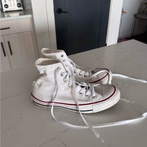 White High-Top Converse Sneakers, Women’s 8.5